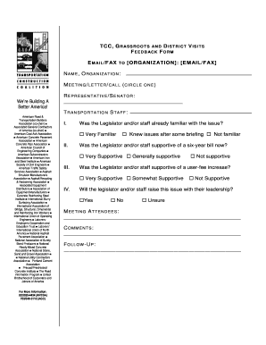 Transportation Advocacy Feedback Form