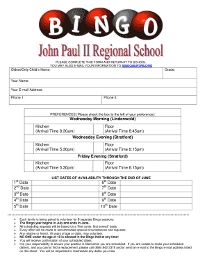 John Paul II Bingo-Sign-Up-Form - jp2rs