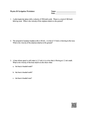 Worksheet template pdf - Physics 20 Navigation Worksheet Name Date - extranet redeemer ab