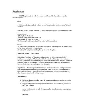 Dialectical Journal Chart