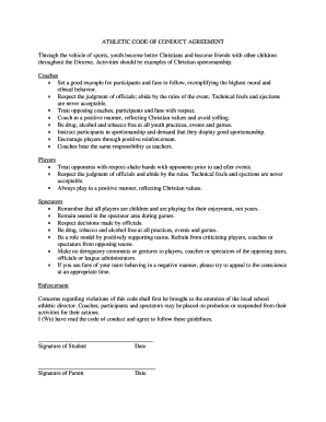 ATHLETIC CODE OF CONDUCT AGREEMENT - Villa Maria Elementary