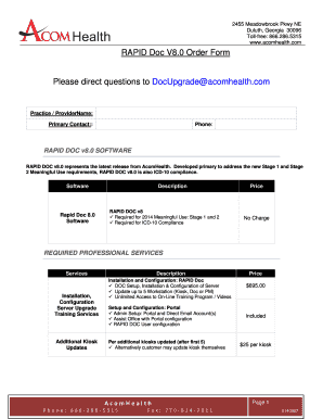 RAPID Doc V8.0 Order Form