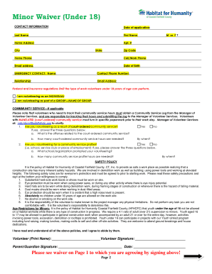 Minor Waiver Under 18