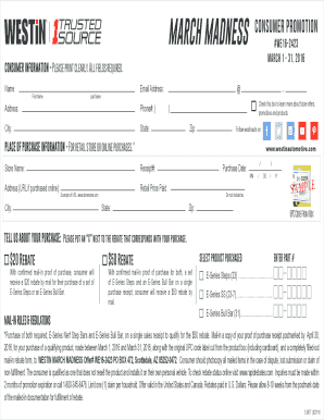 Westin March Madness Rebate Form