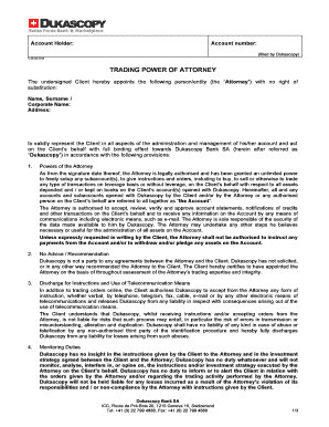 Trading Power of Attorney