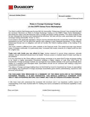 Forex Trading Risk Disclosure and Client Agreement