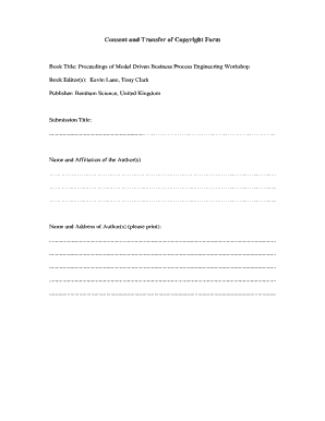Consent and Transfer of Copyright Form