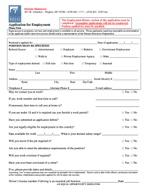 Employment Application Form