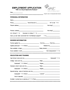 Employment Application Form