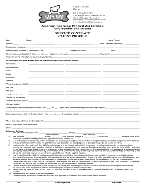 Pet Sitting Service Contract