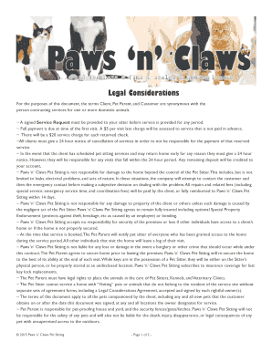 Pet Sitting Service Agreement