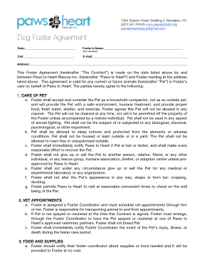 Dog Foster Agreement