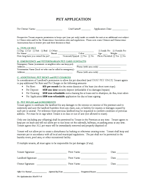 Pet Application Form