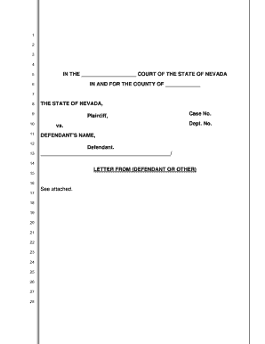 Nevada Court Letter