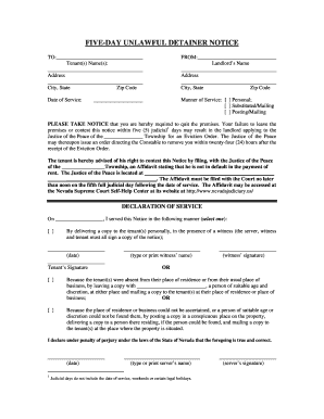 Five-Day Unlawful Detainer Notice