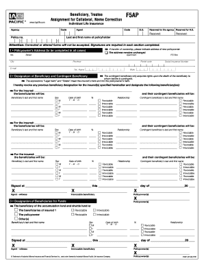 Beneficiary Designation Form for Life Insurance