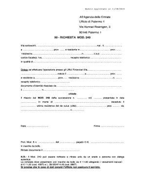 Richiesta Mod. 240