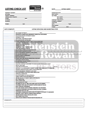 Real Estate Listing Checklist