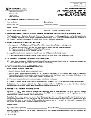 Required Minimum Distribution Systematic Withdrawal Plan Form