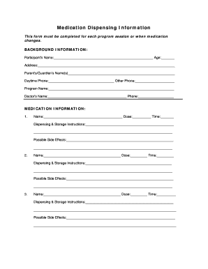 Medication Dispensing Permission and Waiver