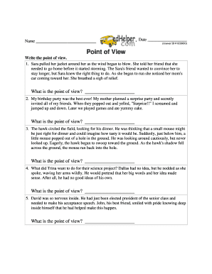 Point of View Writing Exercise