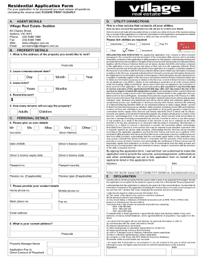Residential Rental Application Form
