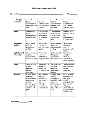 sample rubrics for project proposal