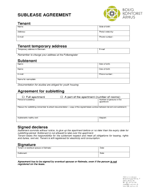 Sublease Agreement
