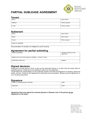 Partial Sublease Agreement