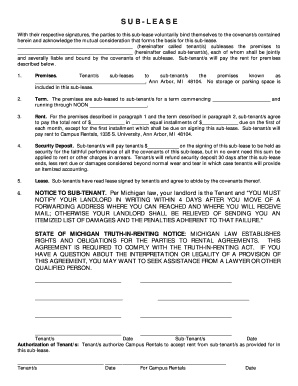 Sub-Lease Agreement