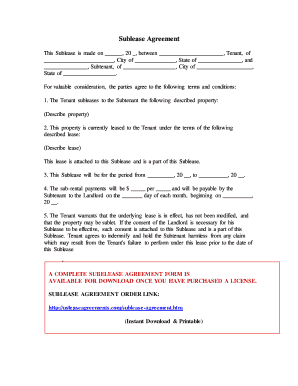 Sublease Agreement