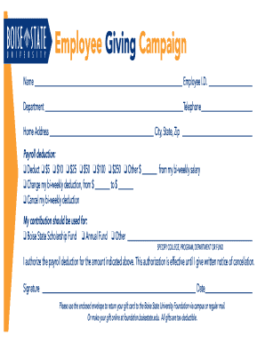 Employee Giving Campaign Form