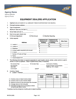 Equipment Dealers Application