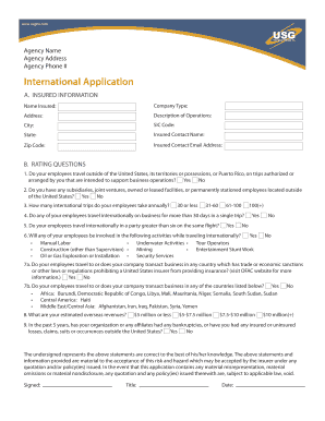 International Business Travel Insurance Application