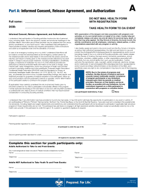 Boy Scouts of America Informed Consent and Health Form