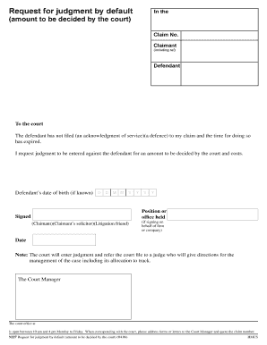 Request for Judgment by Default