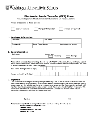 Electronic Funds Transfer Form