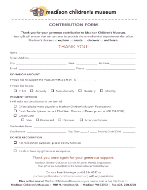 Madison Children's Museum Donation Form