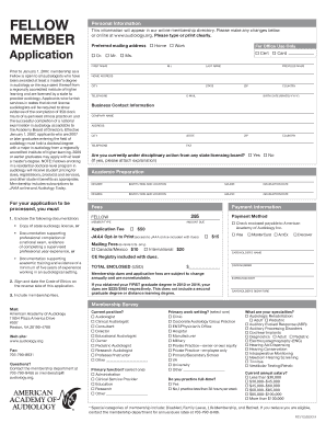 American Academy of Audiology Fellow Application