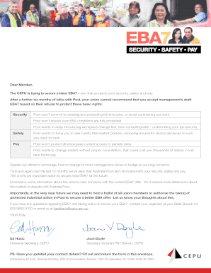 CEPU EBA7 Member Contact Update Form