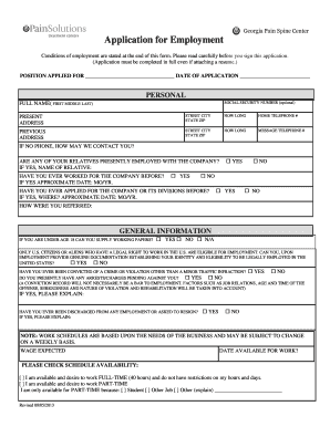 Application for Employment - bpainsolutionsatlbbcomb