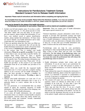Standard Consent Form to Release Health Information