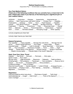 Your Past Medical History past Please also check - acupunctureplus