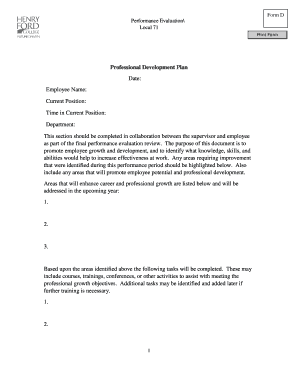 Performance Evaluation Form D