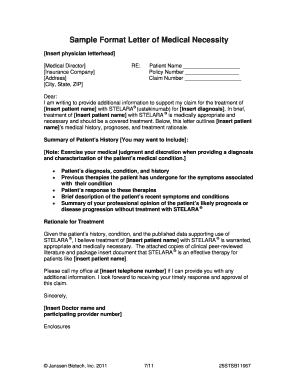 Medical Necessity Letter for STELARA Treatment