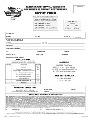 Kentucky Derby Festival miniFUN RUN Entry Form