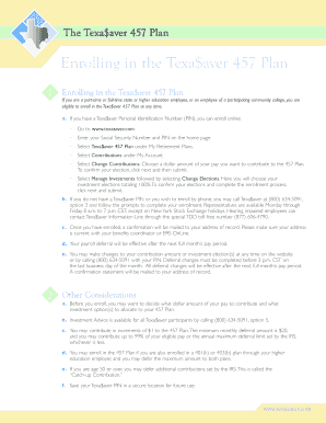 Texa$aver 457 Plan Enrollment Form