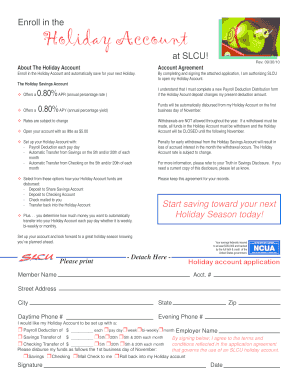 Holiday Account Application