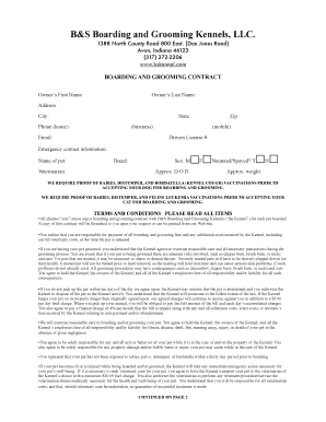 Pet Boarding and Grooming Contract