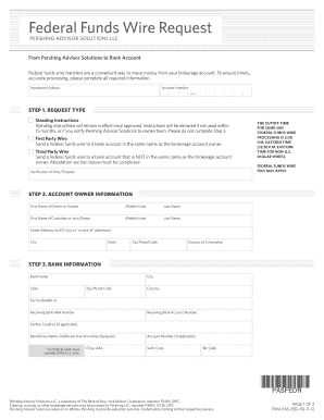 Federal Funds Wire Request Form